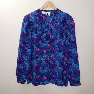 Liz Moody Vintage Floral Print Blouse Size XL